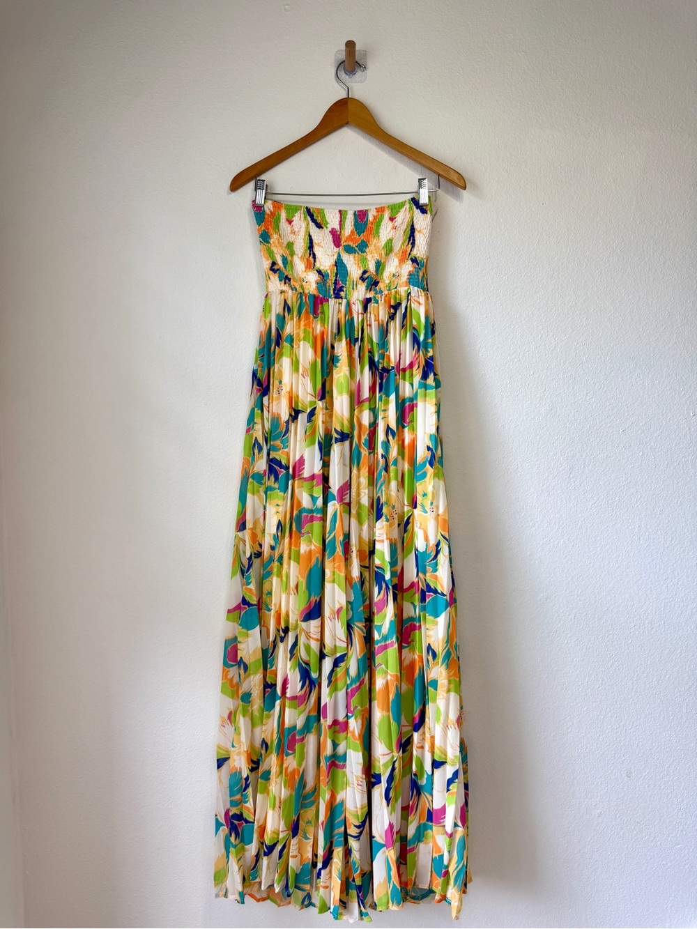 Flying Tomato Strapless Tropical Print Wide Leg Jumpsuit Size L - Picture 11 of 11